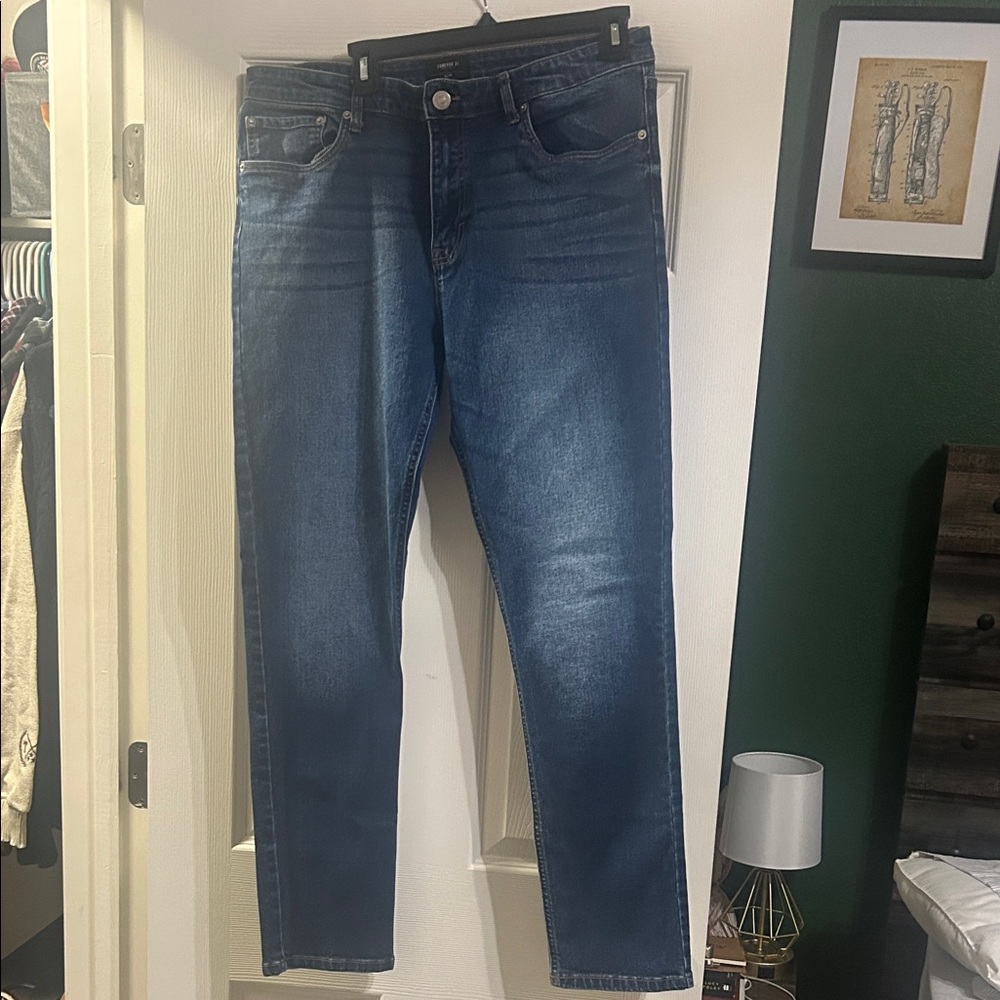 Forever 21 Men's Dark Blue Slim Jeans